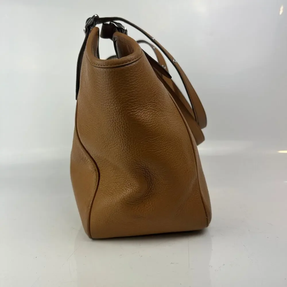 COACH CM074 Meadow Bag Tote Shoulder Bag Pebbled Brown Leather Purse Dual Straps - Picture 8 of 16